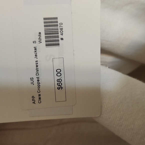 Just black white denim cropped jacket - Picture 4 of 9